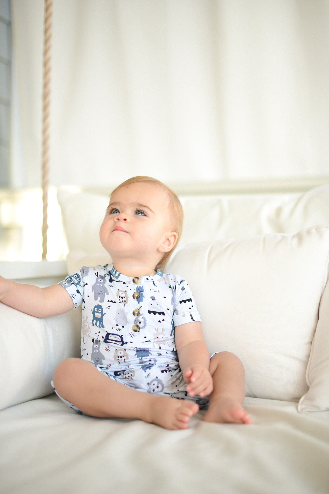 LITTLE MONSTERS BAMBOO SHORTIE ROMPER