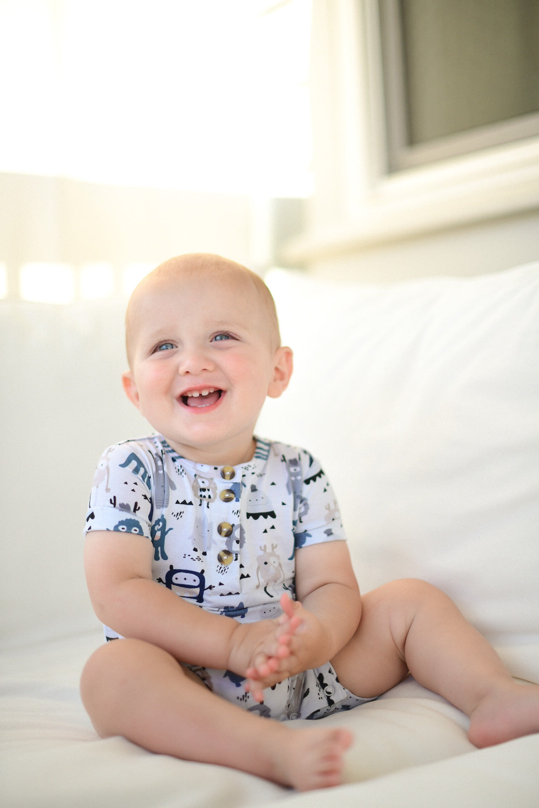 LITTLE MONSTERS BAMBOO SHORTIE ROMPER
