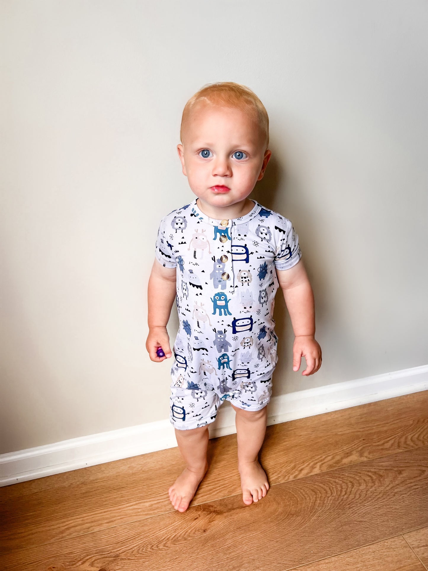 LITTLE MONSTERS BAMBOO SHORTIE ROMPER
