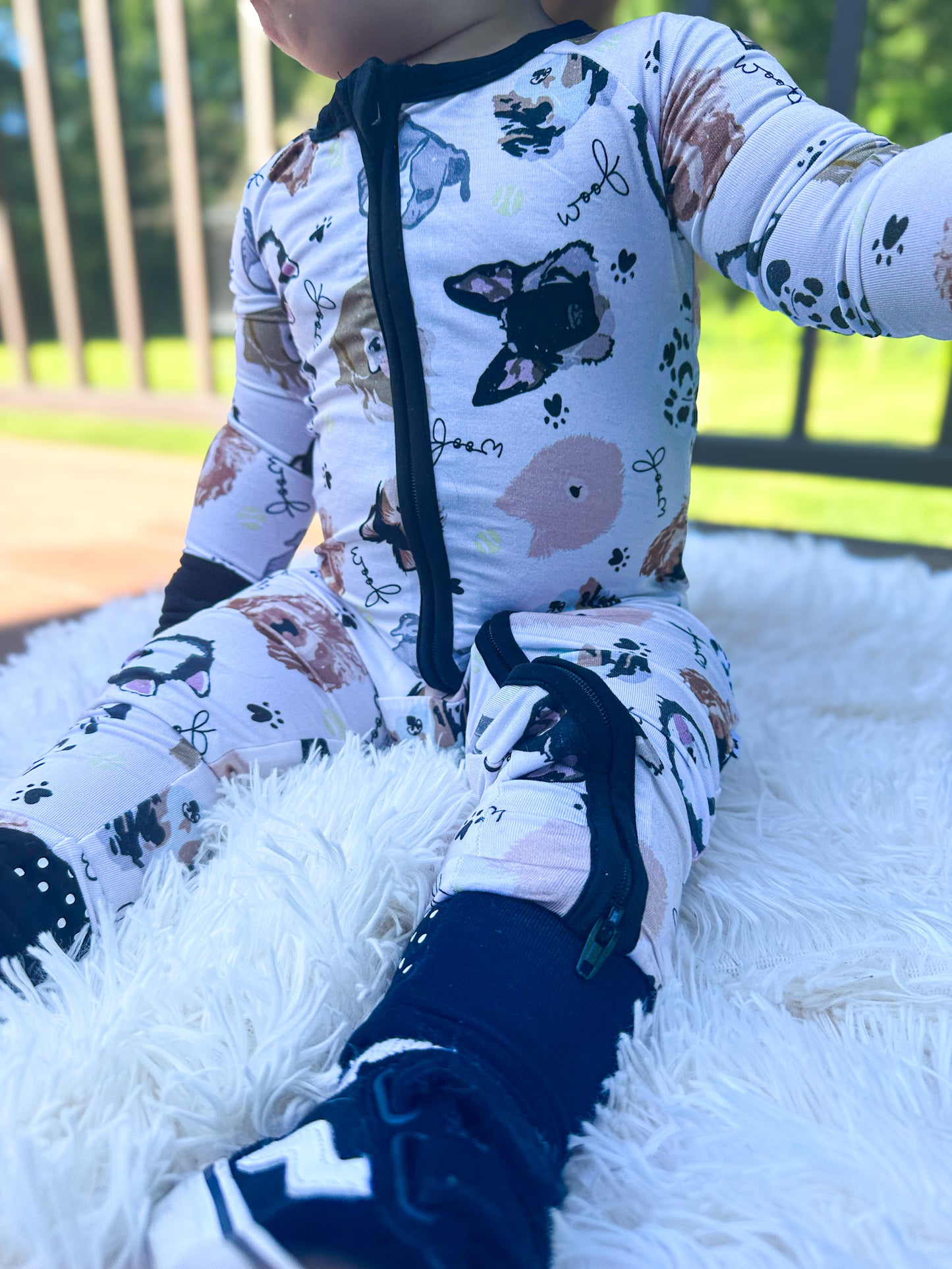 RESCUE PUPS BAMBOO ZIPPER ONESIE