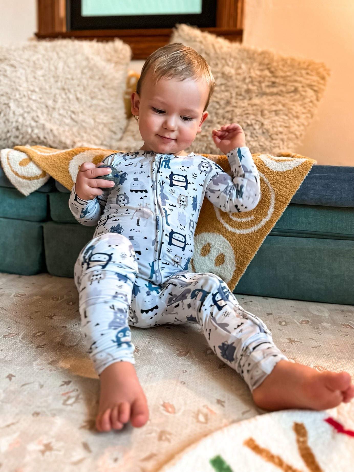 LITTLE MONSTERS BAMBOO ZIPPER PAJAMAS