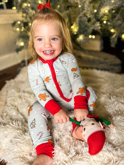 SNOWY HOLIDAY BAMBOO ZIPPER ONESIE